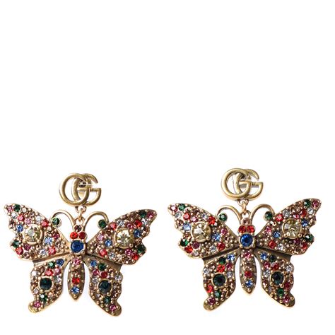 gucci butterfly earrings|gucci orecchini earrings.